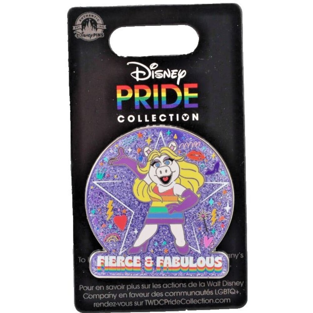 NEW DISNEY 2023 PRIDE COLLECTION MISS PIGGY FIERCE & FABULOUS RAINBOW PIN